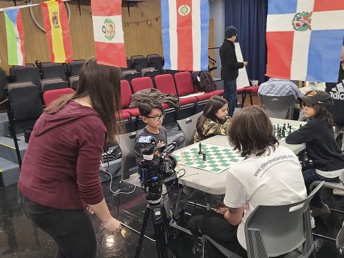 Television channel NY1 came by the chess club