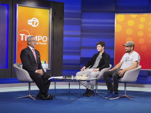 Kyle and coach Russ on Tiempo with Joe Torres